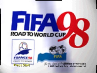 World Cup 98 title screen for Nintendo 64